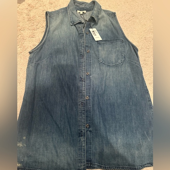 Ag Adriano Goldschmied Tops - AG Denim sleeveless denim button down top new with tags size medium